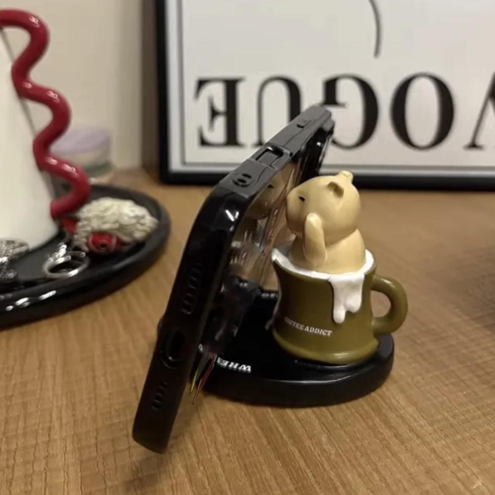 Ornament Capybara Doll Phone Holder Animal Figurines Capybra Model Toy  Decorative Gifts