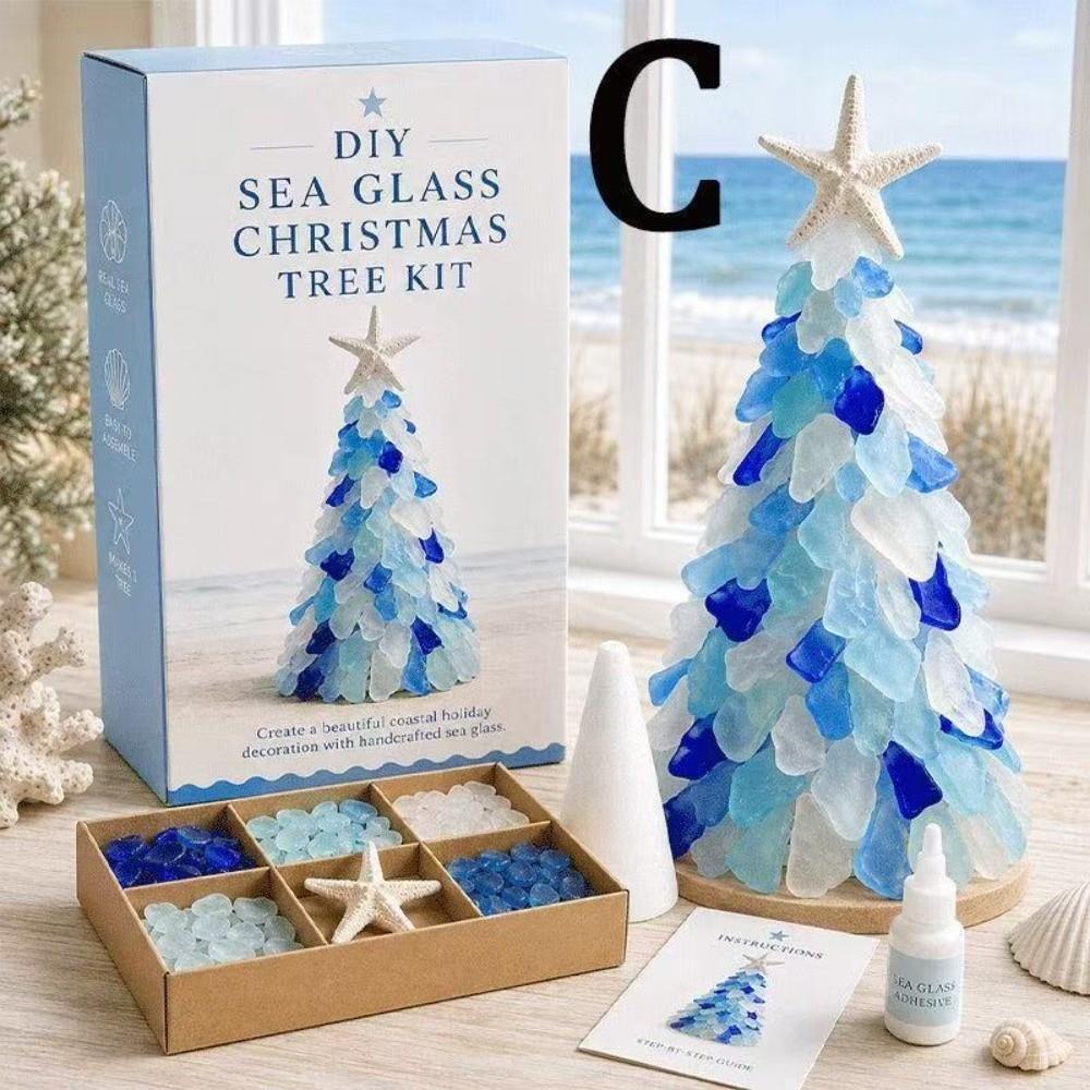 Pebble Stones Sea Glass Tree Kit 3D Design Christmas Craft Set Sea Glass Craft Set Home Decor