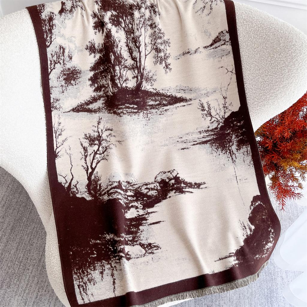 Зимний теплый кашемировый шарф для женщин, роскошный принт, пашминовая шаль, шейный платок, женская повязка на голову Bufanda Echarpe Design