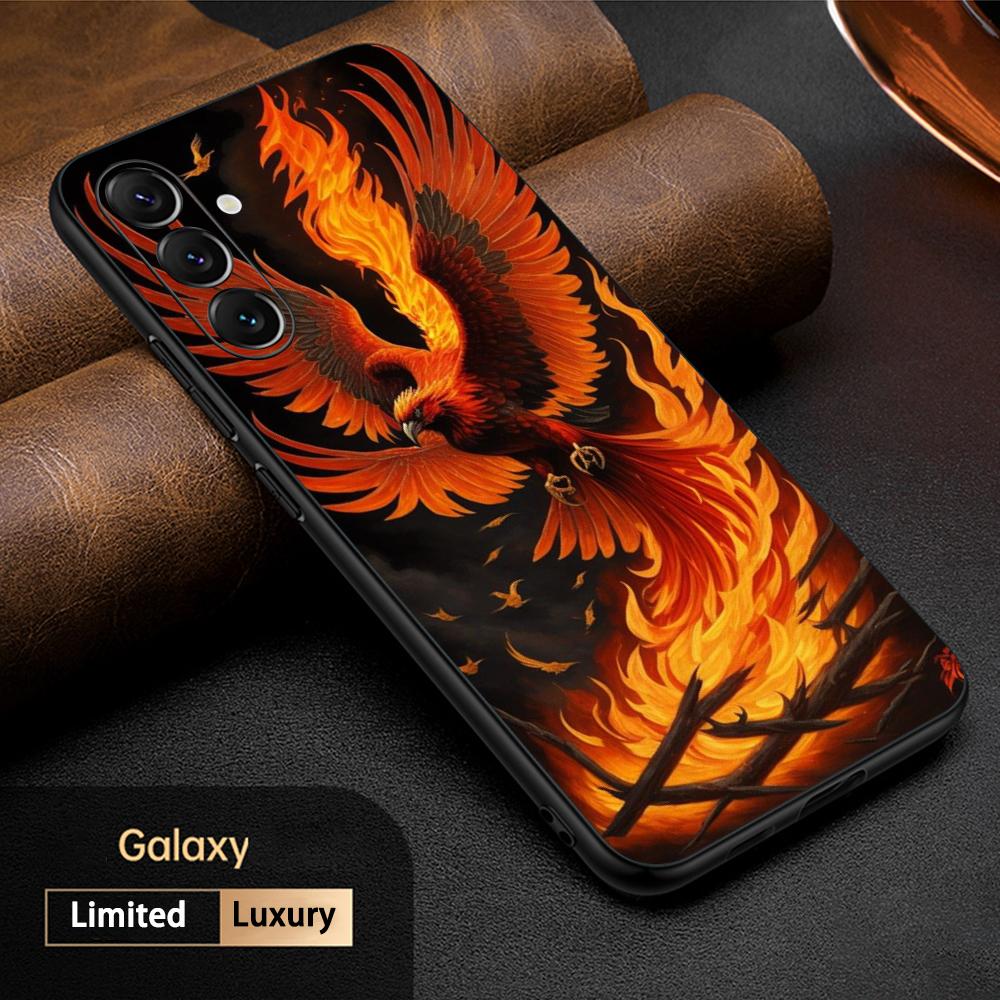 Phoenix cool fashion japan art design Phone Case For Samsung Galaxy S25 S24 S23 S22 S21 S20 Plus Ultra Note20 Soft Black