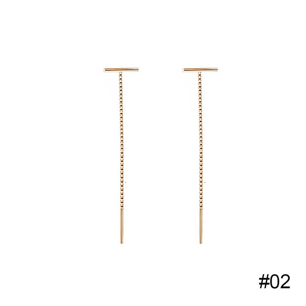 Крутой стиль простые Т-образные кисточки длинные серьги-цепочки ювелирные изделия подарок для женщин девочек