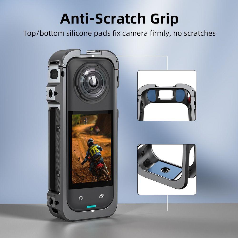 С крышкой объектива, металлический каркас, клетка для камеры из алюминиевого сплава для экшн-камеры Insta360 X5, аксессуары