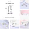 Purple Zircon Hoop Earrings 925 Silver U-shaped Liquid Metal Love Heart Fashion Earrings For Women Jewelry