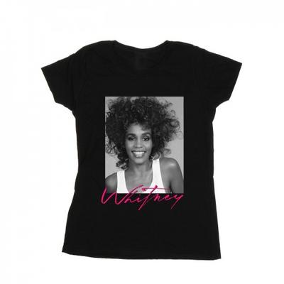Женская хлопковая футболка Whitney Houston с фотографией улыбки