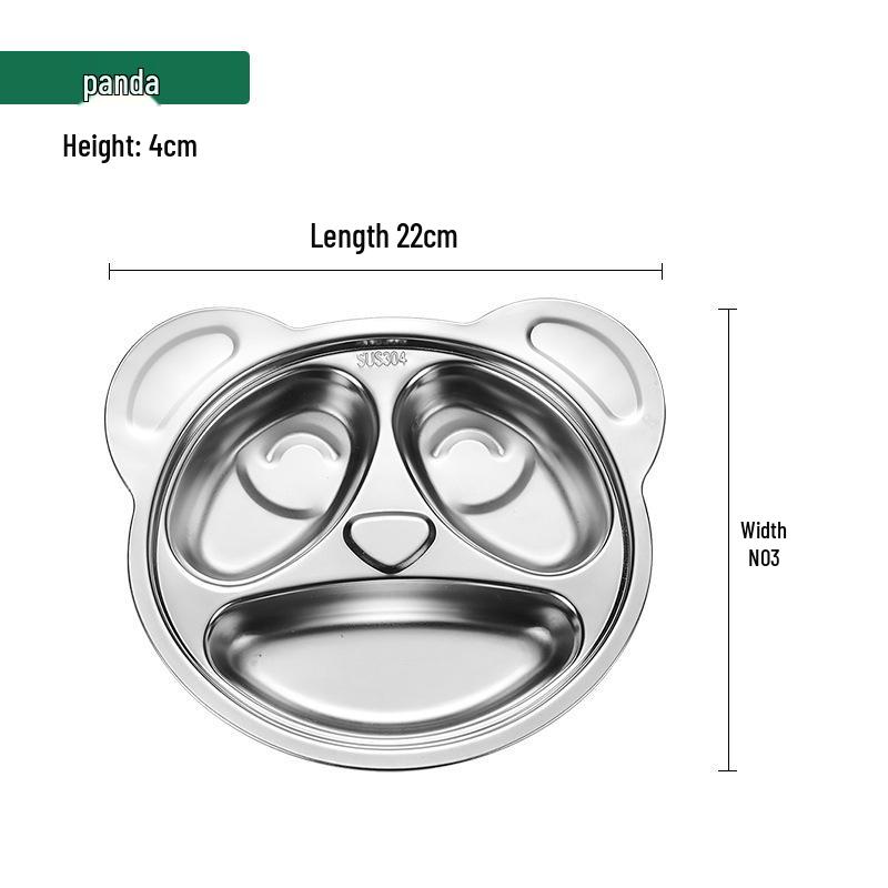 304 Stainless Steel Divided Plate for Children - Ideal for Kids, School Canteens, and Kindergarten Meals