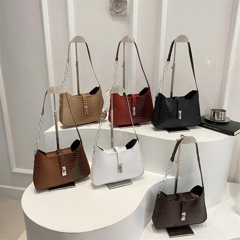 2025 весна и лето новая женская мода ретро текстура под крокодила сумка-тоут европейский и американский тренд наплечная сумка сумка под мышкой