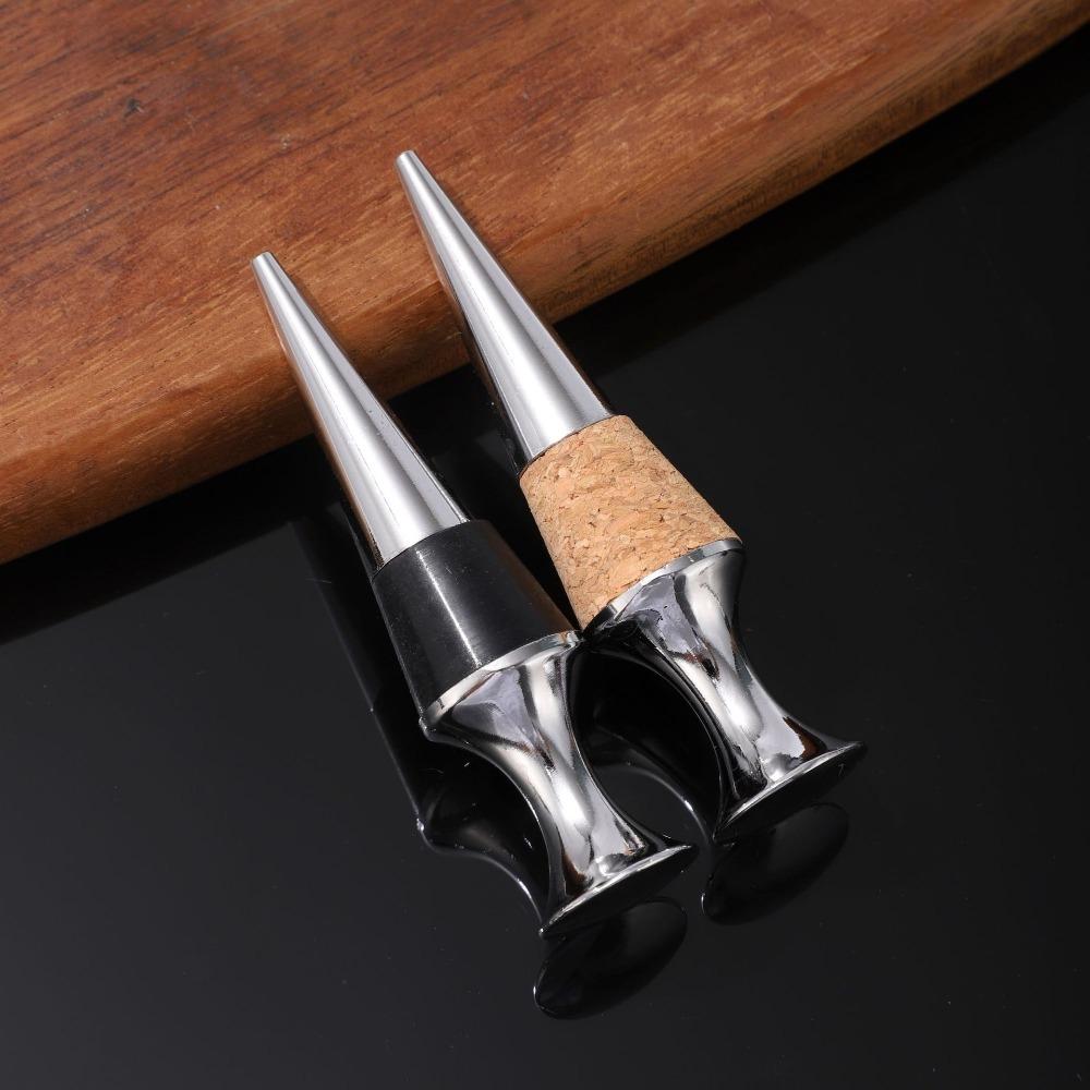 2pcs Conical Shape Wine Bottle Stopper Zinc Zinc Zinc Alloy Wine Preserver Bar Tool Wine Saver Restaurant