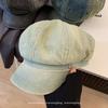 Отдел старых потертых джинсовых беретов, женская весенне-осенняя универсальная шляпа с большой окружностью головы, показывающая лицо, маленькая шляпа