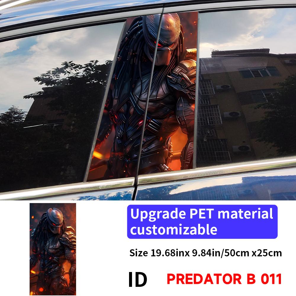 Predator Car Stickers Car B-pillar Decal Waterproof Stickers Auto Center Pillar Sticker Cover Scratches Vehicle Decor Accessorie