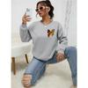 Withered Leaf Butterfly Printing Tops Woman Warm Fleece Sweatshirt Casual S-Xxl Tracksuit Autumn Fashion Versatile Clothes New