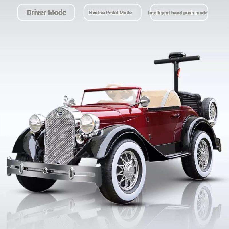 Детская электромобильная четырехколесная игрушечная коляска с дистанционным управлением, двумя приводами, Bluetooth, музыкой и светодиодными фонарями