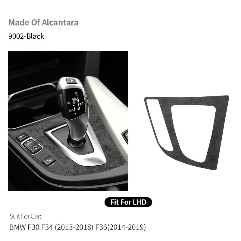 For BMW F30 F34 F36 Gear Shift Control Panel Trim Frame Decorative Sticker Made of Alcantara Car Interior Tuning Accessories blvc18