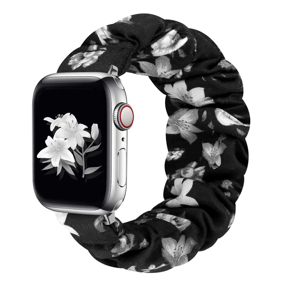 Ремешок-скранчл для Apple watch band 44мм 40мм 41мм 45мм 38 42мм 49мм Эластичный нейлоновый браслет iWatch series 3 6 se 7 8 9 ultra 2