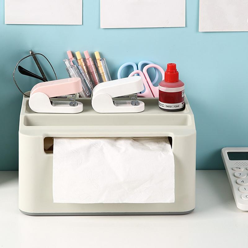 Коробка для салфеток Держатель для салфеток с дистанционным управлением Настольный органайзер для офиса Многофункциональный контейнер для хранения мелочей Домашний