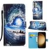 To'lqinlardagi Quyosh PU Teri Hamyon Qopqoqli Foto Ramkali Chexol iPhone Samsung Huawei Honor Xiaomi Redmi Oppo vivo Google TCL Infinix... uchun
