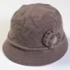 New Women's Knitted Bucket Hat Autumn and Winter Flowers Fashion Plus Velvet Thick Warm Hat