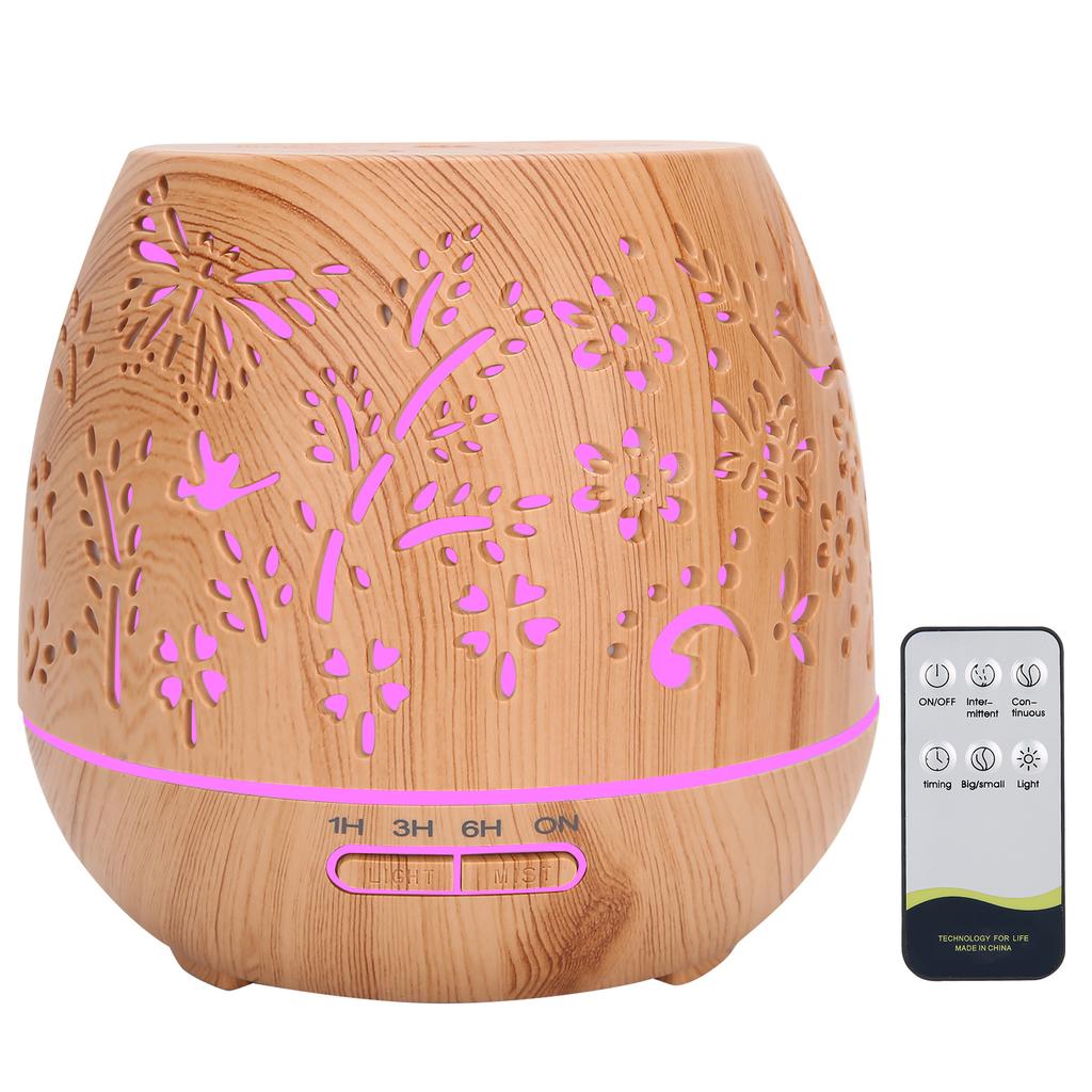 Увлажнитель воздуха 400 мл, аромадиффузор с полостью под дерево, пульт дистанционного управления, вилка 110‑240 В