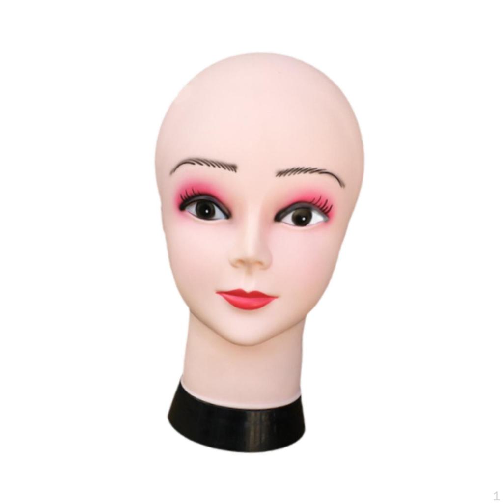 Bald Female Mannequin Head,Cosmetology Lightweight Beauty with Makeup Wig Holder Display Model