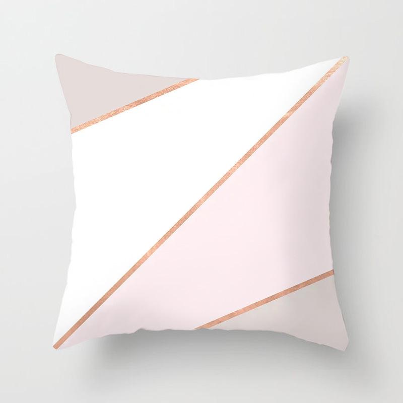 Popular Pink Marble Geometric Series Pillowcases, Home Fabric Sofa Cushion Covers