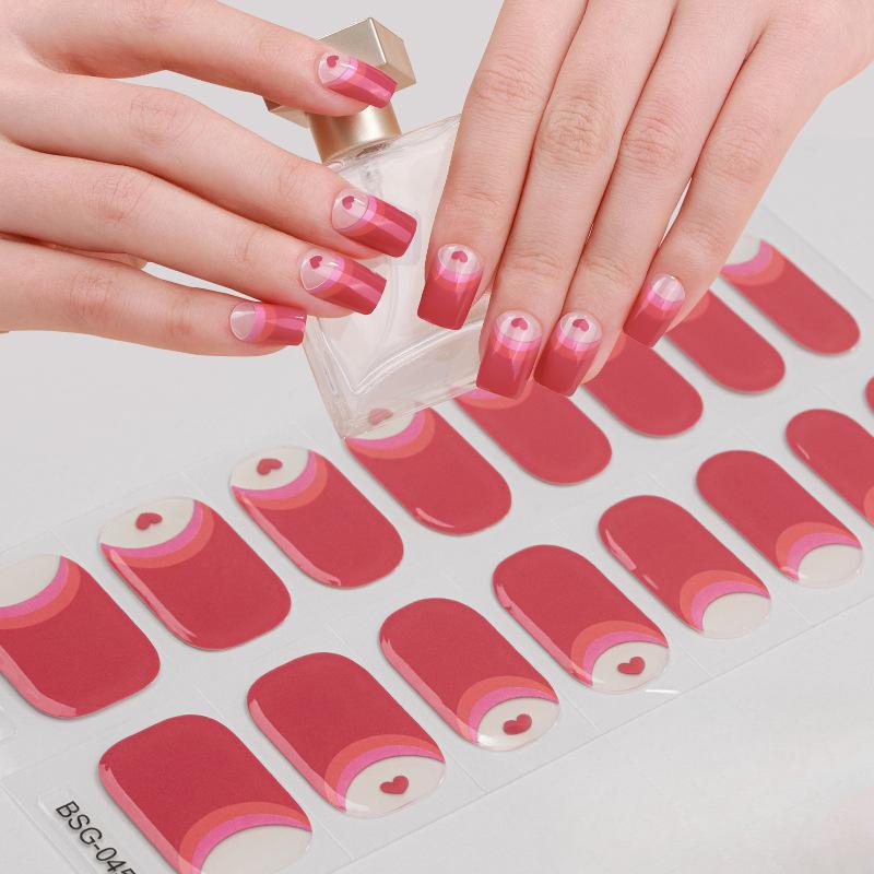 Gel Manicure Stickers Illuminated Semi-cured Nail Stickers Hot Stamping