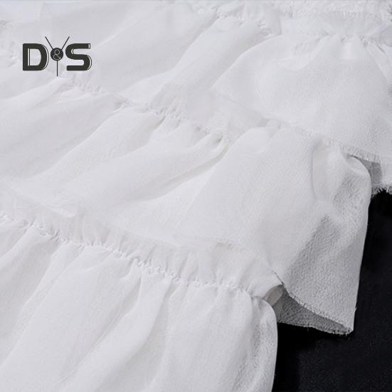 Женский сексуальный комплект из двух мини-юбок с низкой талией, многоуровневая юбка с оборками, короткий расклешенный топ с длинными рукавами и завязками, комплект для вечеринки и клуба