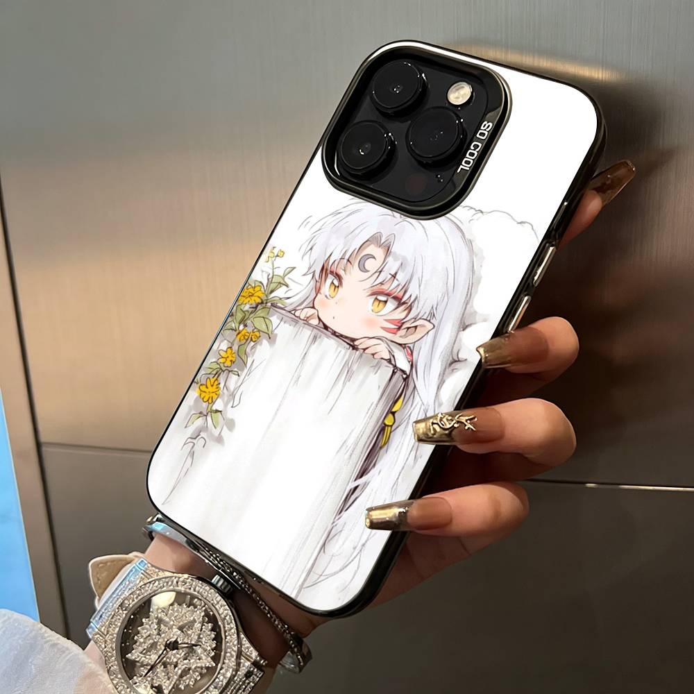 Чехол для телефона L-L-Inuyasha для iPhone 17,16,15,14,13,12,11 Plus Pro Max Цветной Серебряный Чехол для телефона