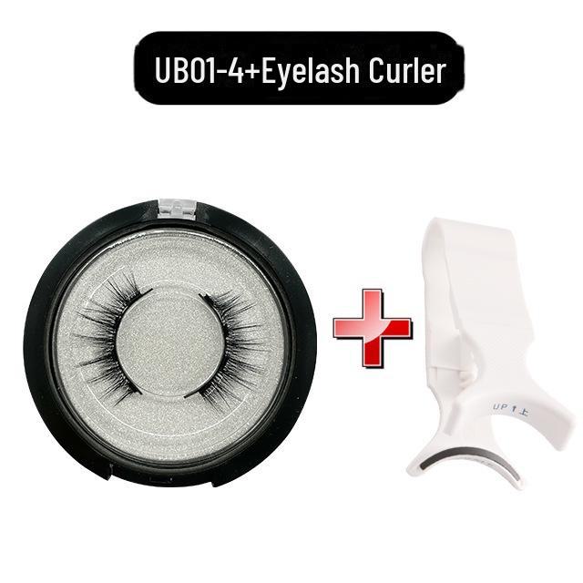 Набор магнитных ресниц без клея с щипцами для завивки: Европейский и американский стиль, толстый, натуральный, дизайн с четырьмя магнитами.