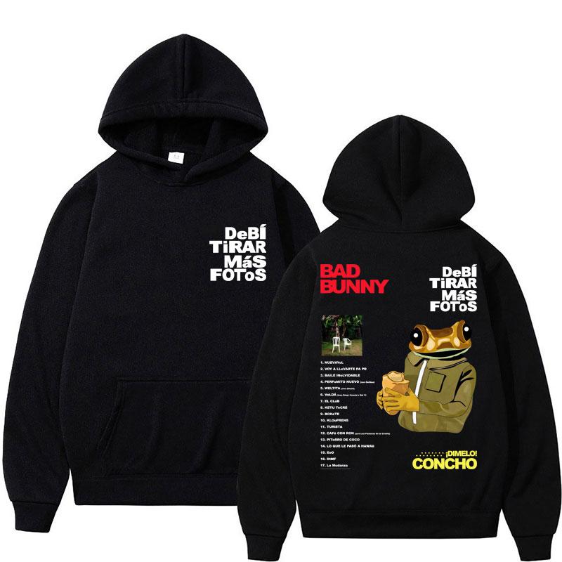 Bad Bunny Debi Tirar Mas Fotos Album Tour Hoodies Men Women Fashion Hip Hop Sportwear Fleece Warm Oversized Coats
