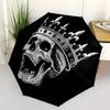 1pc King Skull Automatic Open/Close Umbrella, Portable Folding Umbrella, Compact Travel Umbrella for123