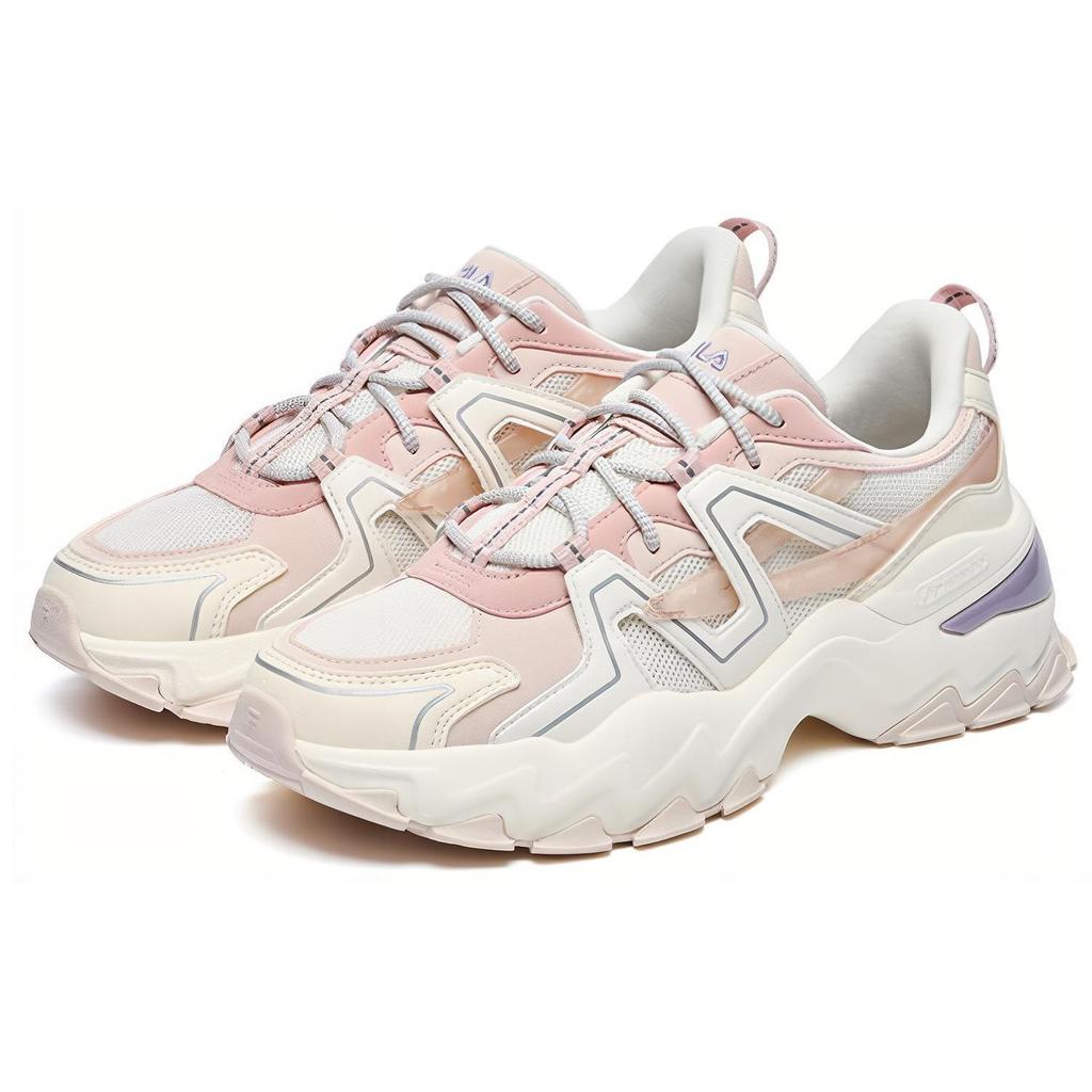 Fila Aurora Fabric Synthetic Leather TPU Leather Comfortable Versatile Durable Low-Top Casual Shoes Women Sneaker White Pink F12W231127FGL