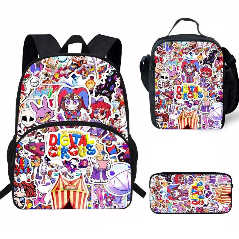 Kids Cartoon Backpack Set Elementary School Students With Lunch Bag Pencil Case - Lightweight Ergonomic Oxford Fabric