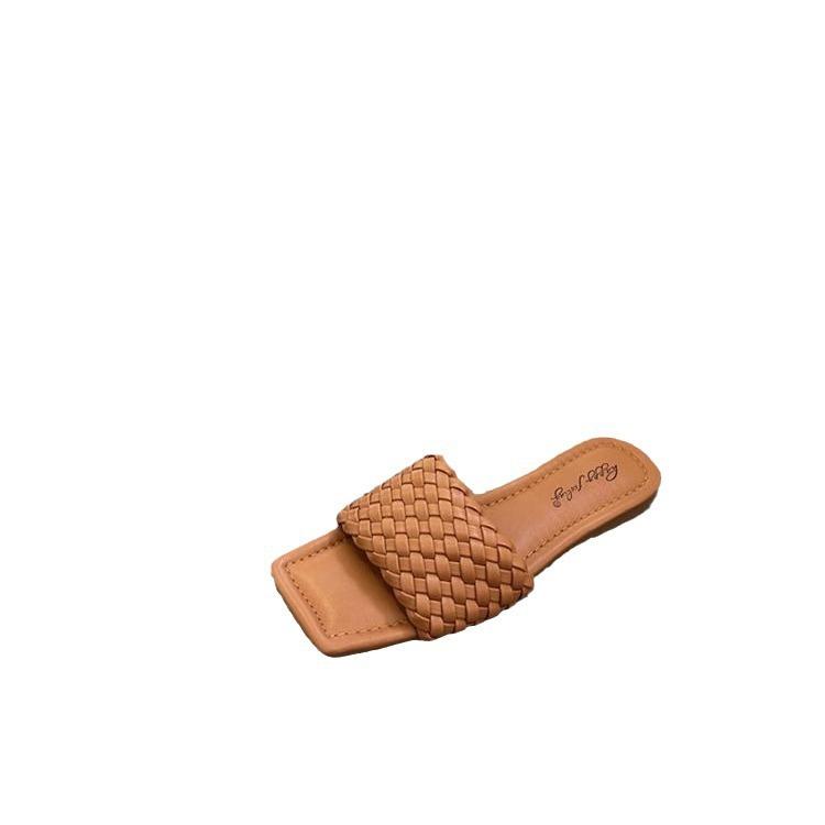 Однословные тапочки женские носят на плоской подошве с французским настроением летом 2025 года тайские сандалии женские пляжные пляжный отпуск