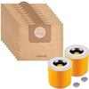 Vacuum Cleaner Bag and Filter for Karcher WD3 Replacement Bags 6.959-130 [Pack of 10] Replacement Filters 6.414-552.0 [Pack of 2] Phonillico®