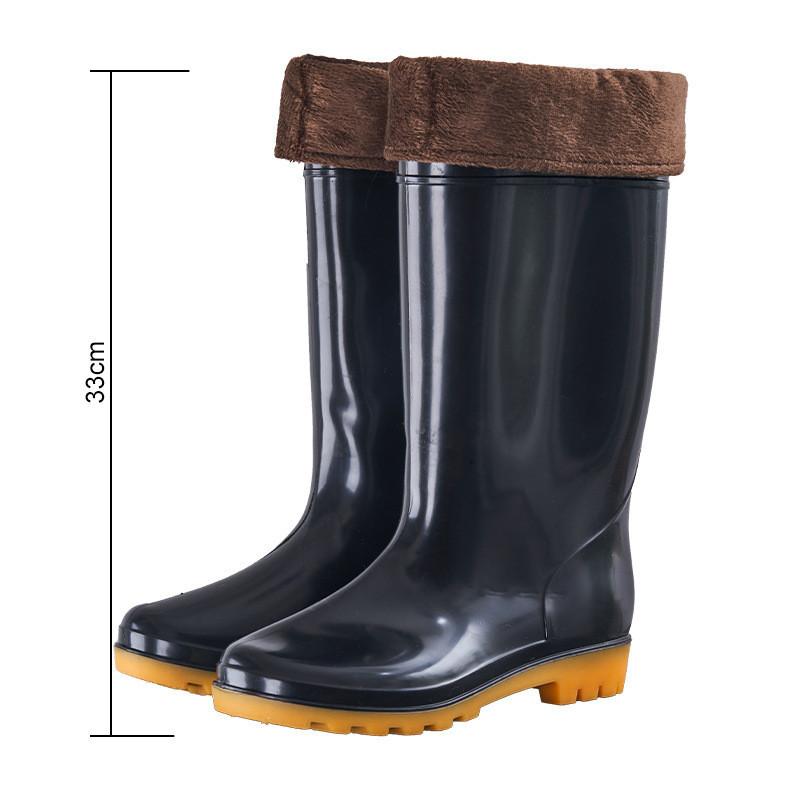 Rain Shoes Men's Non-slip and Wear-resistant Outdoor Beef Tendon Sole Labor Insurance Sea-catching Overshoes Fishing Shoes High Rain Boots Water Shoes