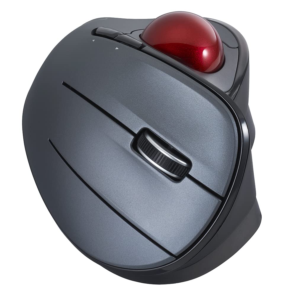 Nakabayashi Digio2 Trackball Mouse, Adjustable Angle, 5 Buttons, Optical, Gray