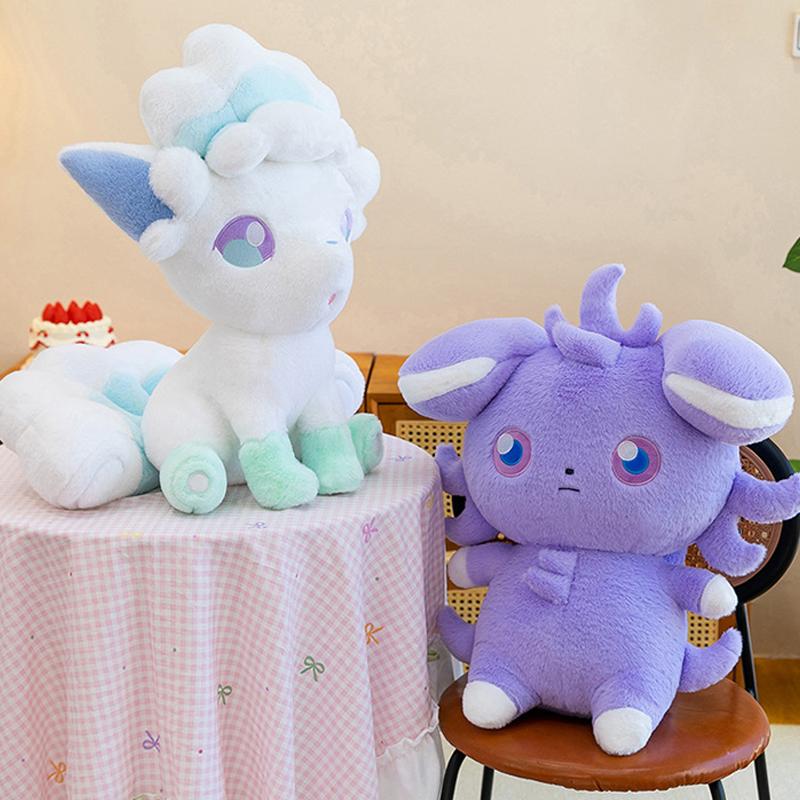 40/80cm Kawaii Espurr Plush Toys Alolan Vulpix Doll Cute Large Plushie Stuffed Pillow Gift for Kid Birthday Xmas