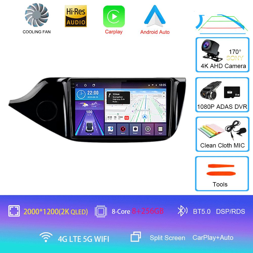 Автомобильное радио Android 14 Carplay для KIA Cee'd CEED JD 2012 2013 - 2018 Навигация Мультимедийный проигрыватель Стерео 5GWiFi+4G SIM BT видео