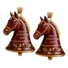 2025 Handmade Horse Bell Ornament Red Metal Christmas Decoration Memorable Gift for Equestrian Lovers