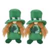 2pcs Gnomes Doll Cute Handcrafted Green Hat Faceless St. Patrick"s Day Decoration for Room Sofa