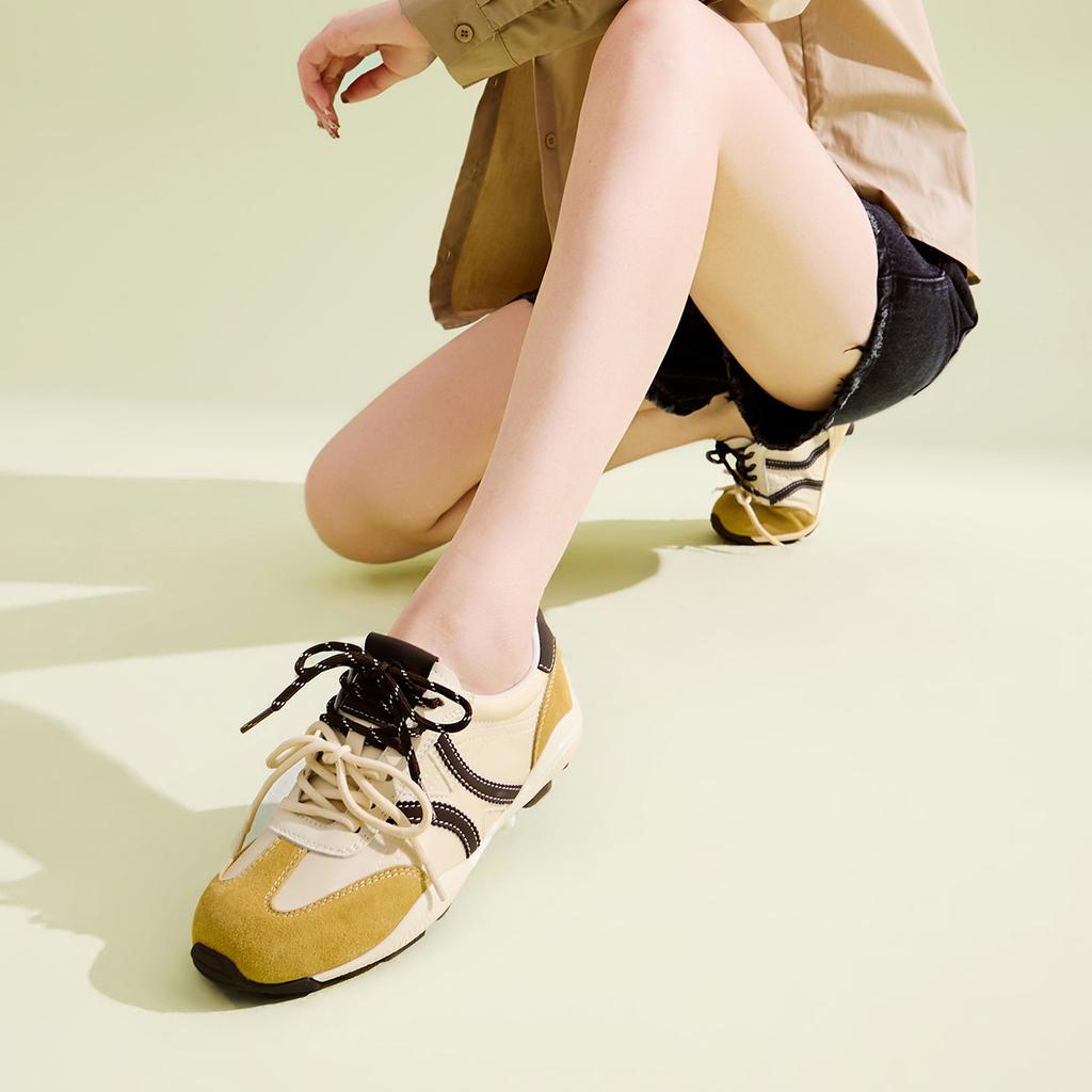 26 Spring New Women's Shoes Genuine Leather Retro Casual Shoes Sports Shoes Board Shoes