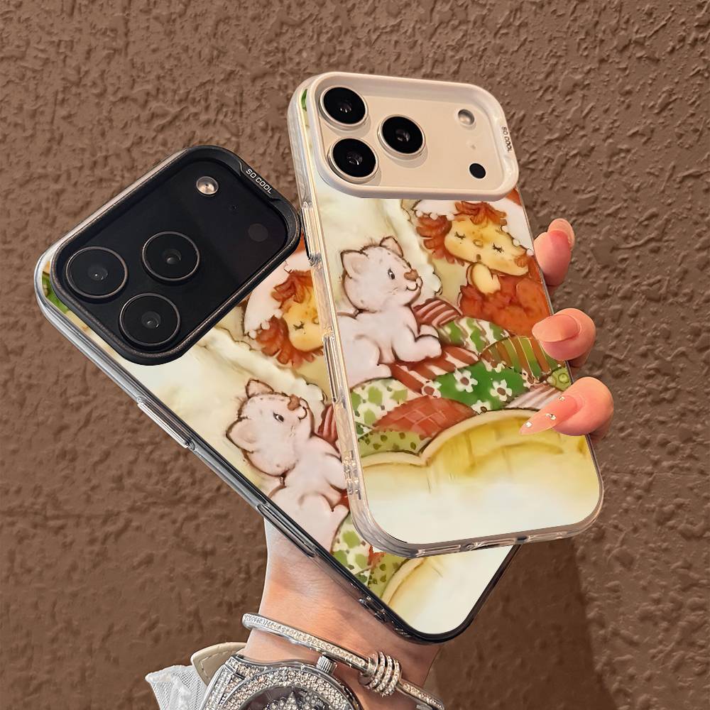 Чехол для телефона Клубничный Ш-Шорткейк для iPhone 17 17Air 16 15 14 13 12 11 Pro Max Plus Цветной Серебристый