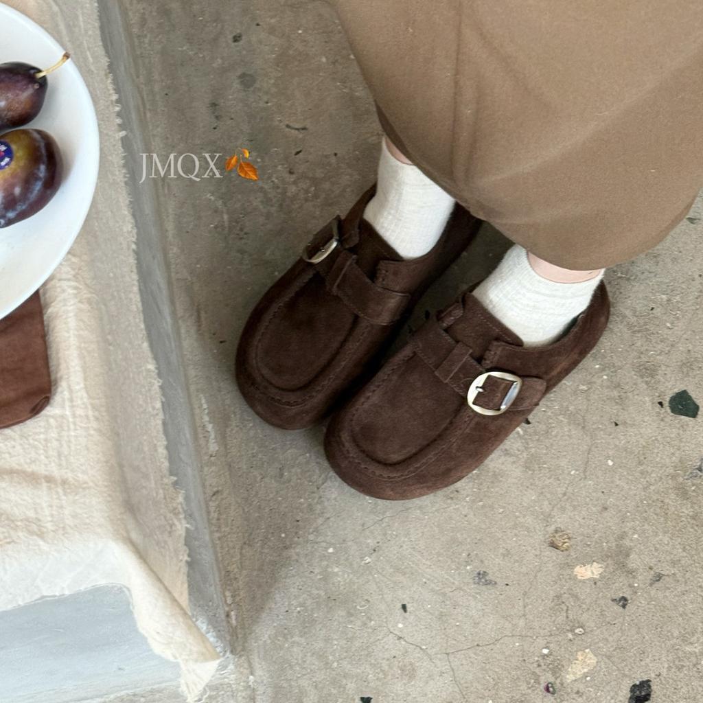 Ретро замшевые туфли на платформе Boken женские 25 осень новые мягкие туфли-бини на мягкой подошве французские высококлассные повседневные туфли-бини