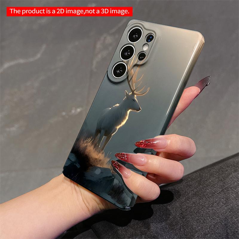 2DFlat Samsung phone case Golden Deer on Cliff Edge Applicable to Galaxy S23 S24 S25ULTRA S26 A12 A14 A15 A16 A54 A55