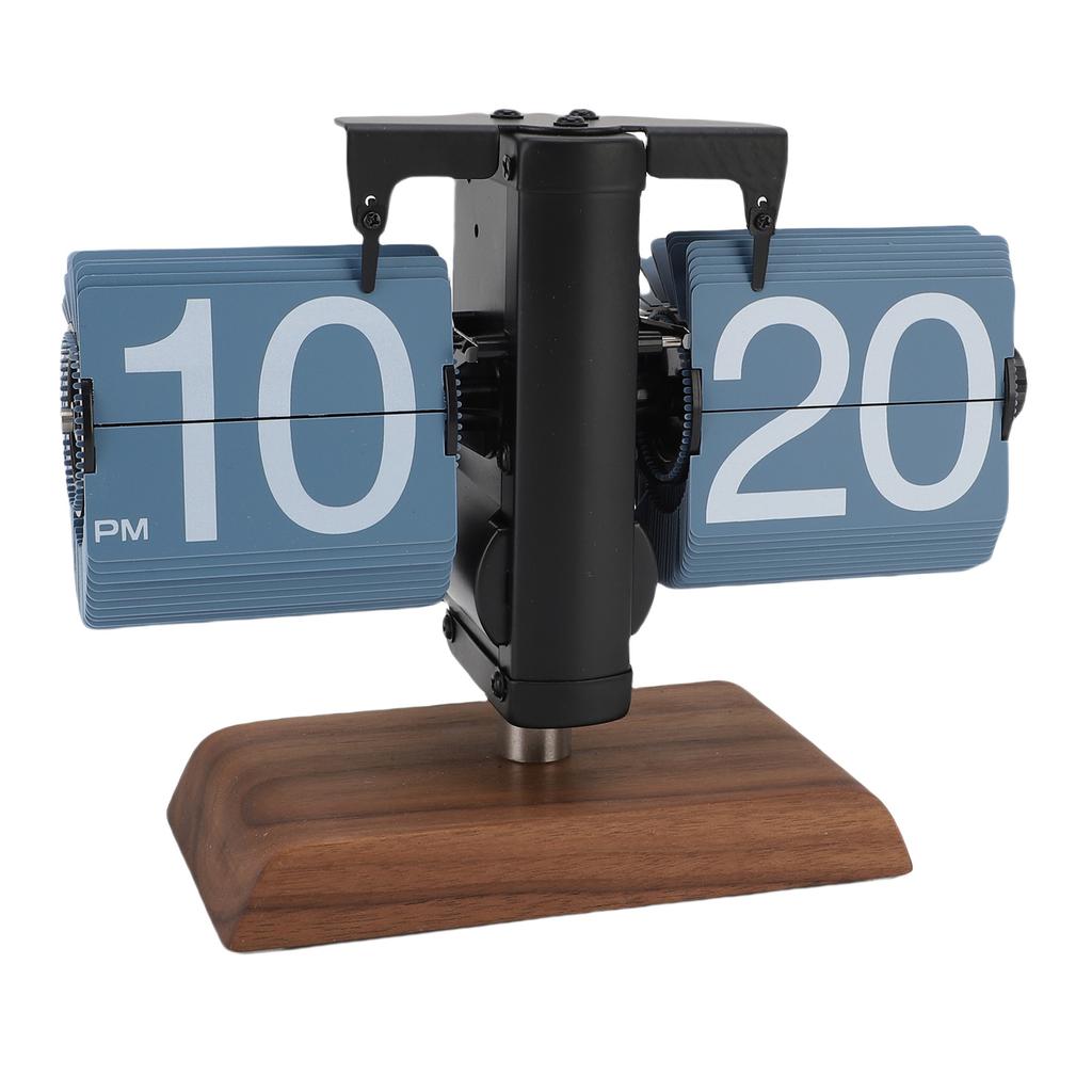 Цифровые перекидные настольные часы с питанием от батареи 12 часов, механические ретро-часы с автоперекидным механизмом и деревом