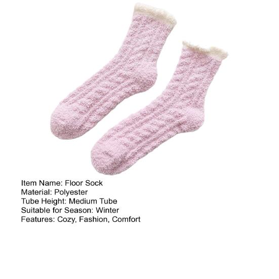 Women's Fuzzy Socks Winter Soft Warm Slipper Socks Cozy Fleece Lined Home Floor Socks Thickened Thermal Sleeping Socks