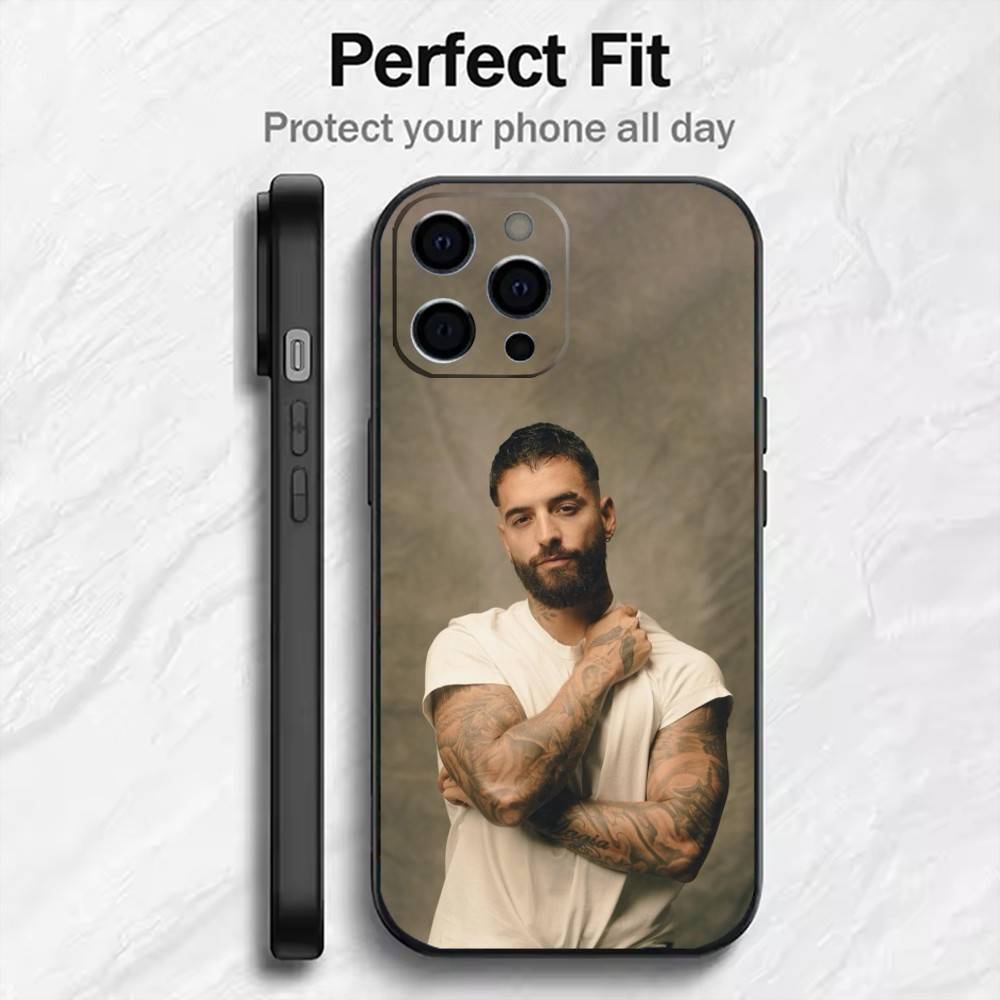 HAWAI Певец M-Maluma Чехол для телефона для iPhone17,16,15,14,13,12 Plus,Max Мягкий Силиконовый Черный Чехол