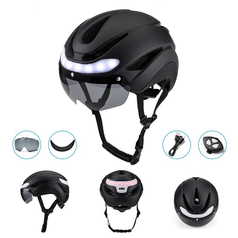 Smart Cycling Helmet With Front Rear Turn Signals LED Lights Urban Commute Night Riding Safety