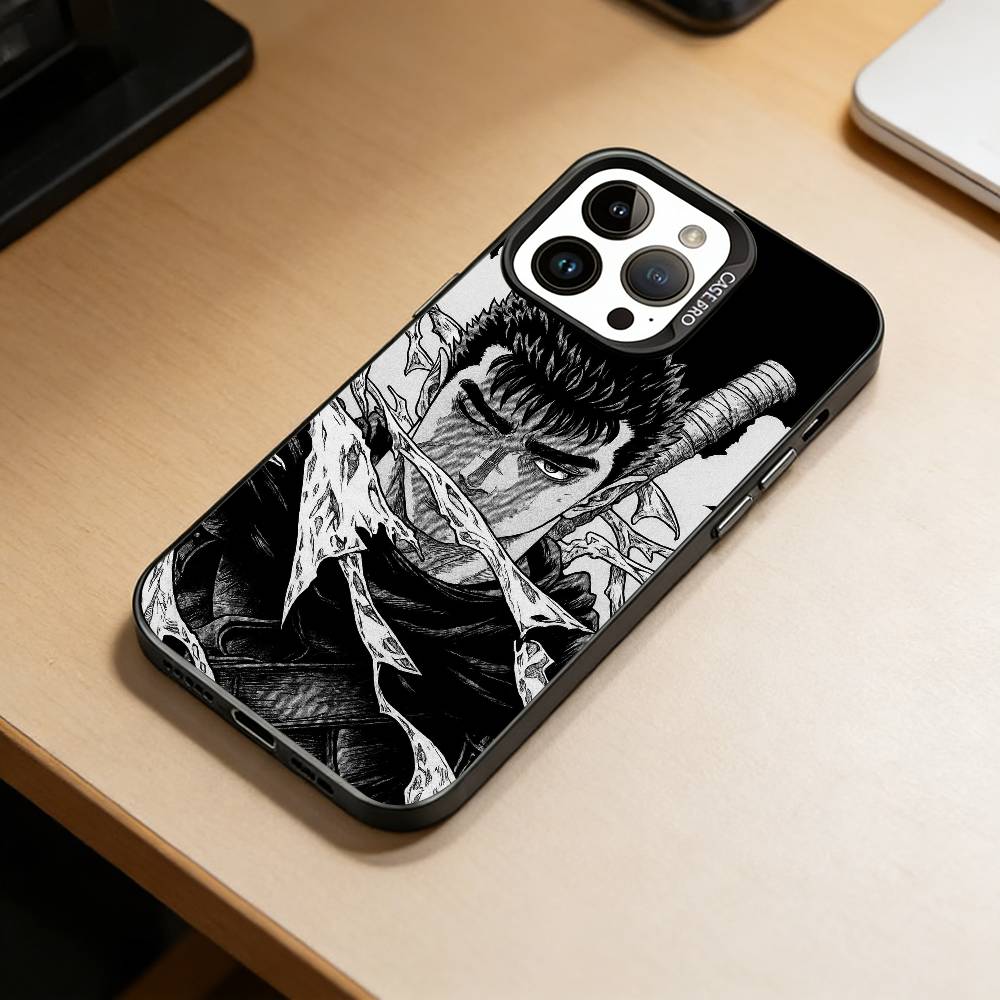 Чехол для телефона с изображением Гатса из аниме Берсерк Для iPhone 17,16,15,14,13,12,11 Plus,Pro Max,XS,Красочный серебряный чехол для телефона Funda Cover