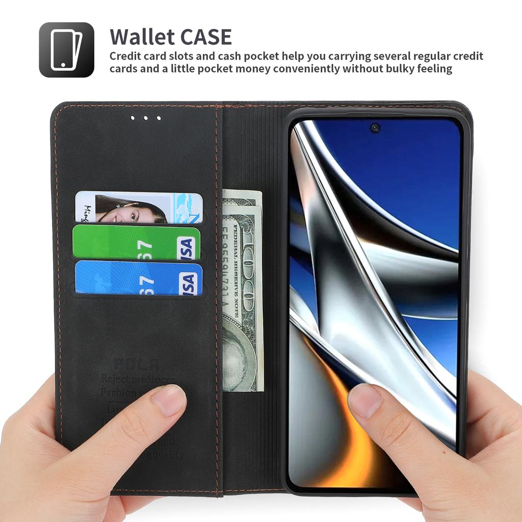 Кожаный чехол-книжка для Xiaomi Mi 13 12T 11T 10T 11 12 Lite Pro 5G Poco F5 X5 Pro M6 M5S M4 F4 F3 X3 X4 GT Магнитная обложка-кошелек