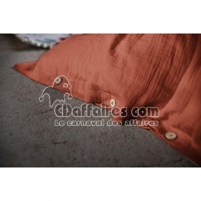 Housse de couette - Gaia - Terracotta - 240x220cm - 100% Coton - Lavage 60°